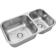 Bacha Pileta Doble 63,3 x 34 x 18 Acero Inoxidable 304 Johnson R 37/18