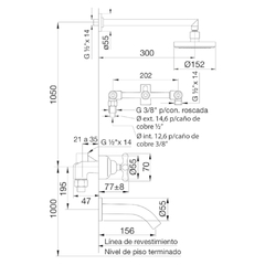 Grifería de Ducha c/transferencia p/embutir Modelo nuevo Flor 15 cm. Malena FV 103/16 Cromo - comprar online