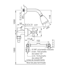 Grifería de Ducha s/transferencia p/embutir Flor 5 cm. Malena FV 109/16 Cromo - comprar online