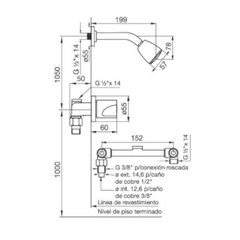 Grifería de Ducha s/transferencia p/embutir Llosa FV 109/B4CR Cromo - comprar online