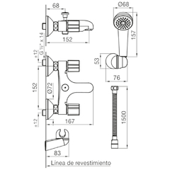 Grifería de Ducha Exterior c/transferencia Radal Fv 112/C7 Cromo - comprar online
