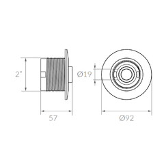 Retorno Orientable frente blanco p/pegar ø 50mm Hormigón Vulcano 11702B - comprar online