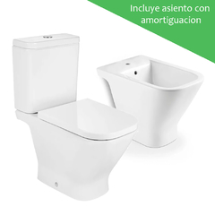 Juego Sanitarios The Gap, Inodoro, Deposito y Bidet Con Asiento Con Amortiguacion ROCA - comprar online