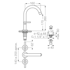 Grifería de Lavatorio Mesada Nerea Lever FV 207/59L Cromo - comprar online