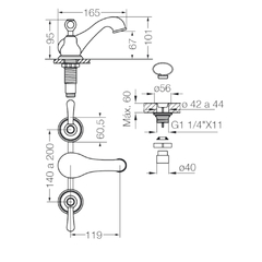 Grifería de Lavatorio Mesada Denisse FV 207/64CR Cromo - comprar online