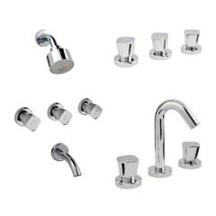 Grifería Completa para Baño, Lavatorio, Bidet y Ducha c/transferencia Alizé Vasser Cromo