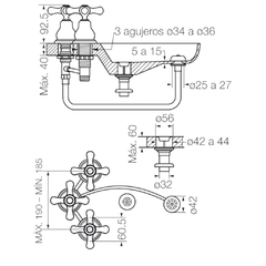 Grifería de Bidet Cierre Cerámico Denisse FV 295/64CR Cromo - comprar online