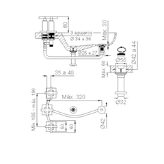 Grifería de Bidet Cierre Cerámico Dominic Cruz FV 295/85CR Cromo - comprar online