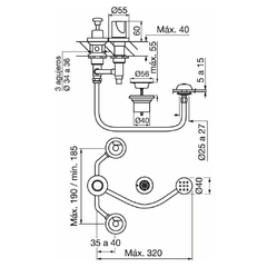 Grifería de Bidet Llosa FV 295/B4CR Cromo - comprar online