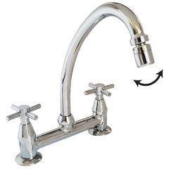 Grifería de Cocina Mesada Tradicional Aruma Cruz Aqualaf 3001CR Cromo