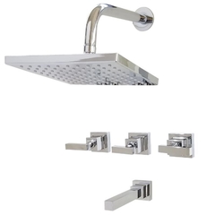 Grifería de Ducha c/transferencia p/embutir Blocke Lever Aqualaf 35030CR Cromo