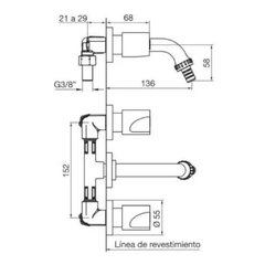 Grifería para lavadero p/embutir FV Llosa 401/B4CR Cromo - comprar online