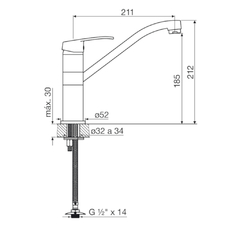 Grifería Monocomando de Cocina Mesada Alto Arizona FV 411.02/B1CR Cromo - comprar online