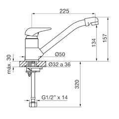Grifería Monocomando de Cocina Mesada Kansas FV 411.04/24CR Cromo - comprar online
