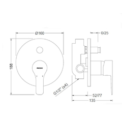 Griferia de Ducha Embutir c/transferencia Monocomando K8 Genebre 61116 Cromo - comprar online