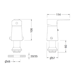 Griferia de Bidet Monocomando K8 Genebre 61142 Cromo - comprar online