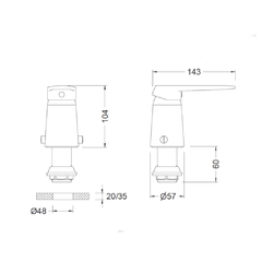 Griferia de Bidet Monocomando Kode Genebre 62142 Cromo - comprar online