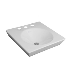 Bacha de Apoyo Mesada Cuadrada 1 o 3 agujeros 43 x 14,5 cm L249K / L250K Tori Blanco Loza Ferrum