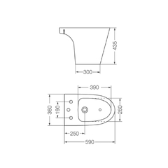 Bidet Blanco Loza 1 o 3 agujeros Ferrum Marina - comprar online