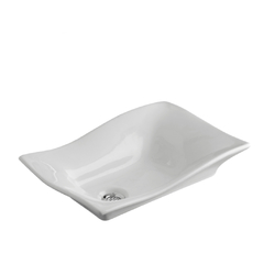 Bacha de Apoyo Mesada Rectangular Ondulada 51 x 35 x 19 cm. L246k Tori Blanco Loza Ferrum