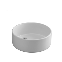 Bacha de Apoyo Mesada Cilíndrica Redonda ø36,5 x 17,5 cm L244k Tori Blanco Loza Ferrum