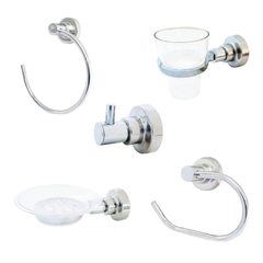 Set Kit Accesorios Metálicos Para Baño Juego 5 Piezas Aqualaf Alen