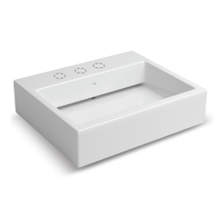 Bacha de Apoyo Mesada Rectangular 1 o 3 Agujeros Blanco Loza Deca L87