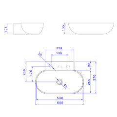 Bacha de Apoyo Mesada Ovalada 1 o 3 Agujeros Blanco Loza Deca L105 - comprar online