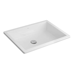 Bacha Encastre Sobre Bajo Mesada Rectangular Blanco Loza Deca L1061 - comprar online