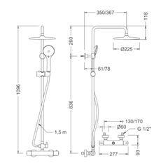 Columna de Ducha Exterior c/transferencia Monocomando Oslo Genebre 65110 Cromo - comprar online