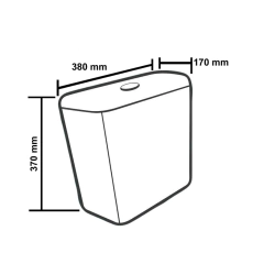 Depósito de Colgar Simple Descarga 12 lts. Blanco Loza Pringles San Luis - comprar online