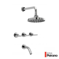 Grifería de Ducha c/transferencia p/embutir Lever 80-131 Peirano Mallorca Cromo