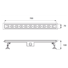 Rejilla Desagüe Lineal 70 cm Pleno Acero Inoxidable 12030 Ideal - comprar online
