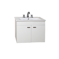 Vanitory de colgar 62cm c/bacha 1 o 3 agujeros Niza Blanco Amube 6459/6455