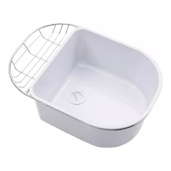 Pileta Accesoria ABS Blanco con aro de apoyo acero inoxidable Johnson PIACLU