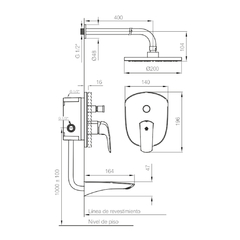 Grifería de Ducha c/transferencia p/embutir Monocomando Epuyén FV 106/L2 Cromo - comprar online
