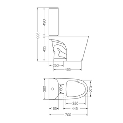 Depósito de Apoyo Doble Descarga 3L/6L Blanco Loza Ferrum Marina - comprar online
