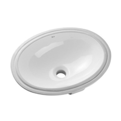 Bacha de Encastre Bajo Mesada Ovalada 48 x 37,5 x 21,5 cm. Trevi Blanco Loza Roca
