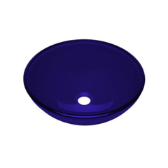 Bacha De Apoyo Redonda Vidrio Azul Baño ø42 x 15 cm. Pringles San Luis 01/71/700