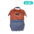 Mochila Maternidade Laranja/Cinza Nylon Mescla