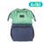 Mochila Maternidade Verde/Grafite Nylon Mescla