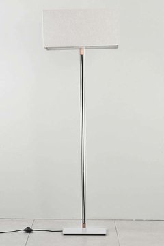 Lámpara de pie blanca y cobre, diseño contemporáneo - comprar online