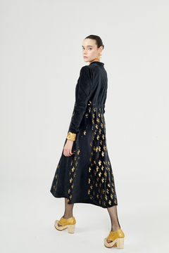 Vestido Ceibo Terciopelo y Estampa A Mano - Pre Order en internet