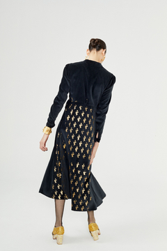 Vestido Ceibo Terciopelo y Estampa A Mano - Pre Order - tienda online