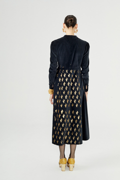 Vestido Ceibo Terciopelo y Estampa A Mano - Pre Order