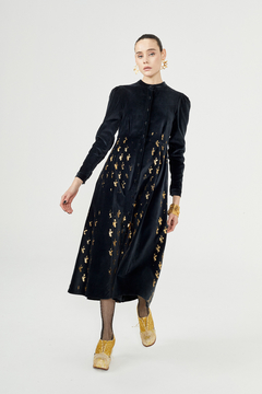 Vestido Ceibo Terciopelo y Estampa A Mano - Pre Order