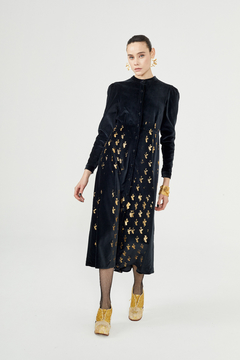 Imagen de Vestido Ceibo Terciopelo y Estampa A Mano - Pre Order