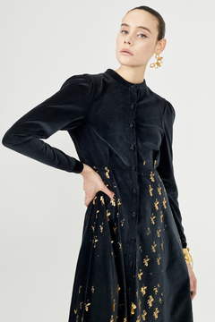 Vestido Ceibo Terciopelo y Estampa A Mano - Pre Order - comprar online
