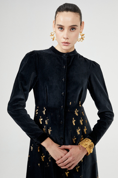 Vestido Ceibo Terciopelo y Estampa A Mano - Pre Order - HahnMade