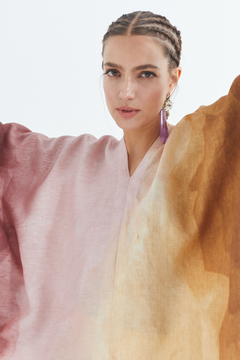 Poncho Irregular Lino - Pre Order